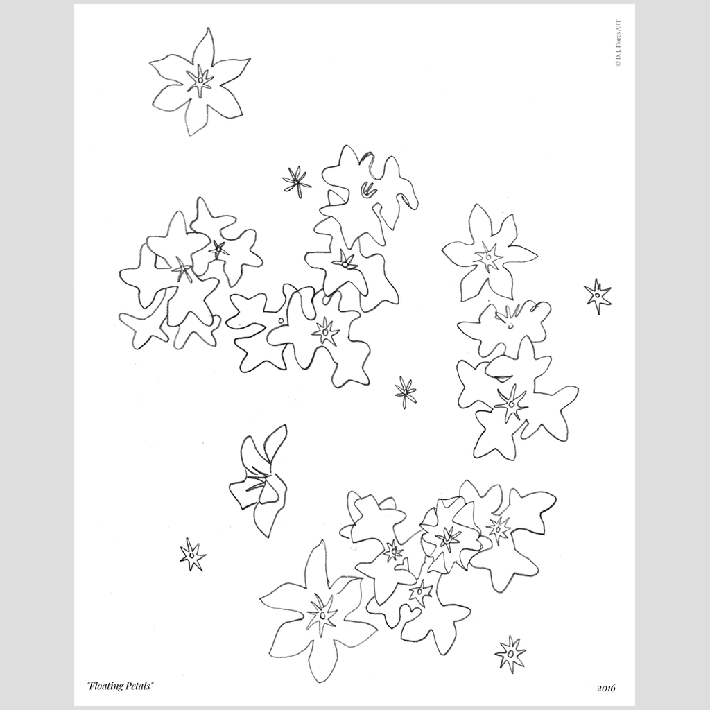 The Floral Drawings | "Floating Petals"Print