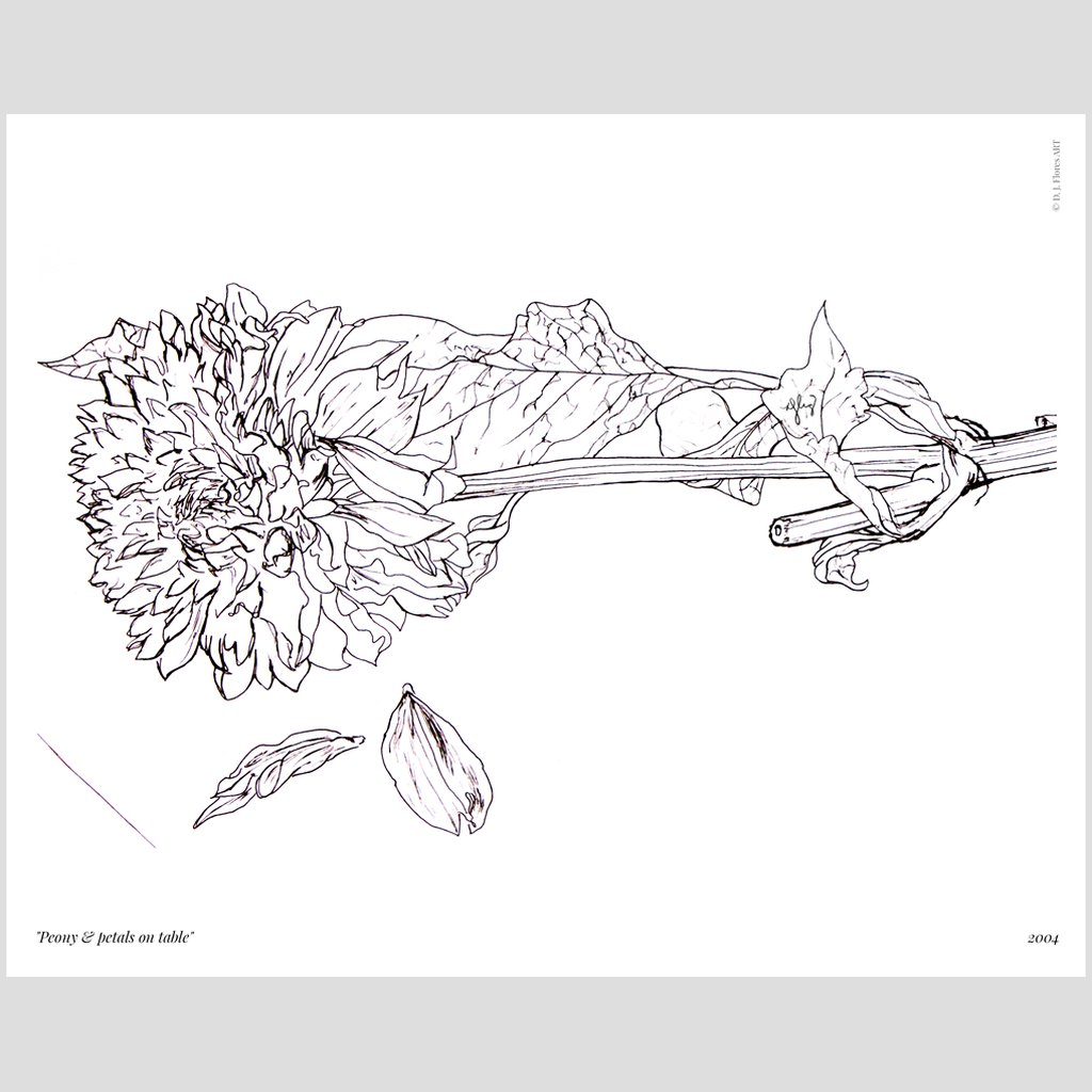 The Art School Collection | "Peony & petals on a table"Print