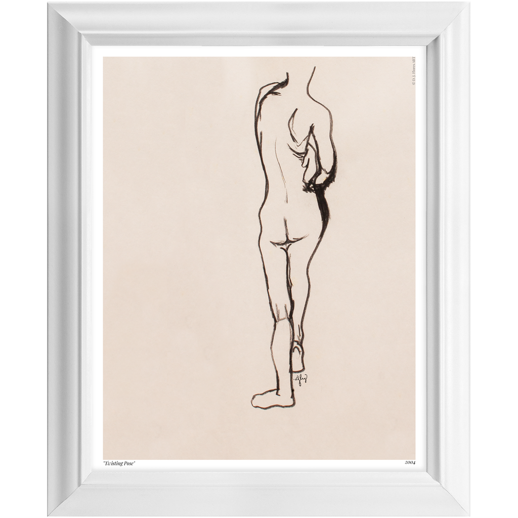 "Twisting Pose" Framed Print