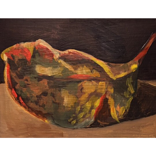 "Leaf Study I" Oil on Paper