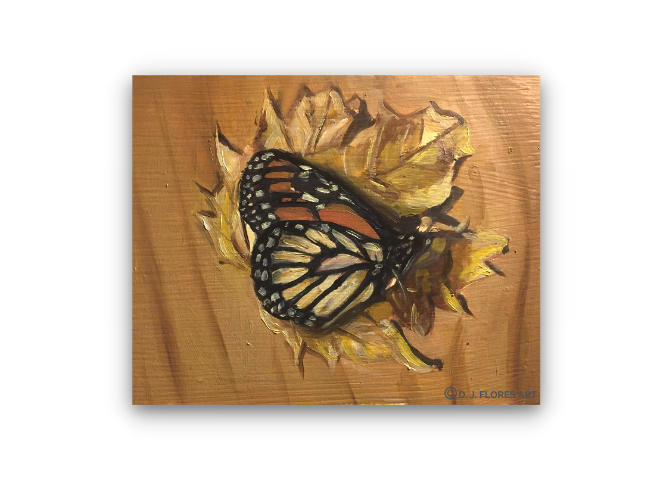 "Maple Monarch Study" Oil on Paper