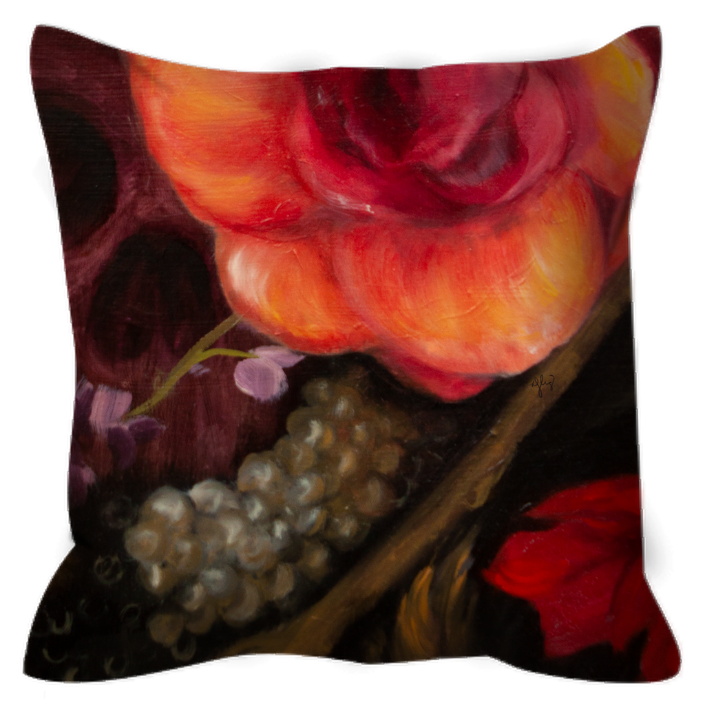 "Blooms & Bones" Outdoor Pillow