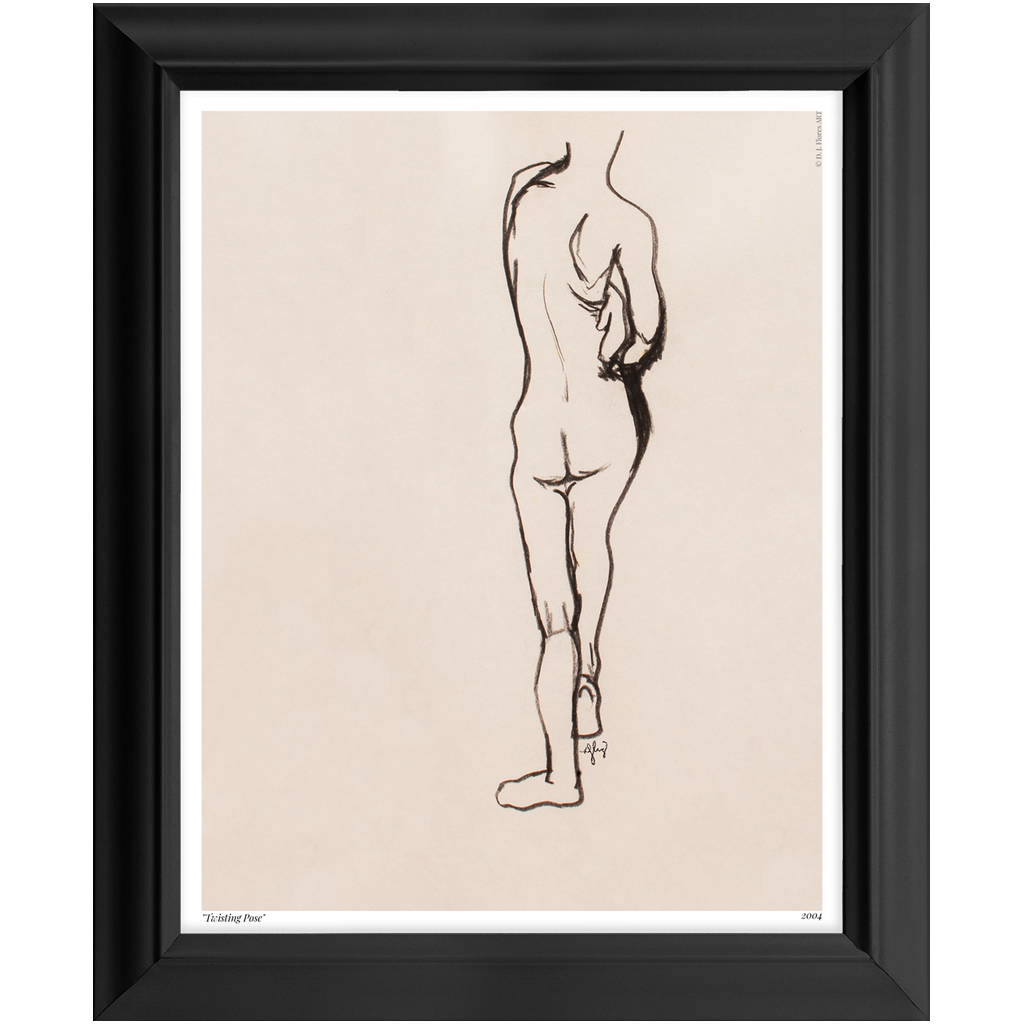"Twisting Pose" Framed Print