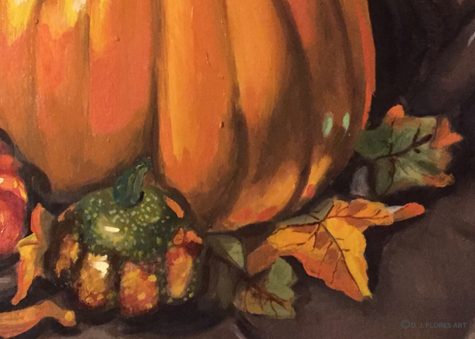 "Pumpkin Decor Still Life" Oil on Canvas