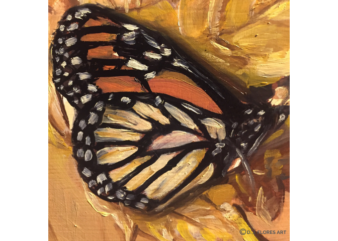 "Maple Monarch Study" Oil on Paper